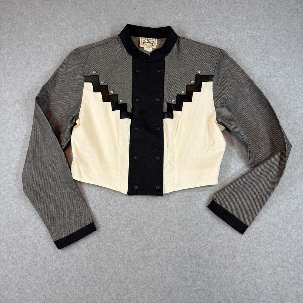 1849 Authentic Ranchwear Western Jacket Bolero Womens S Crop Black Cowgirl Vtg